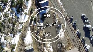 Zoomed in Blackhawk to Central City Railroad bed. Drone flight.
