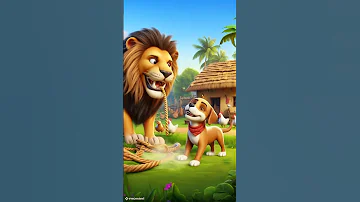 The Lion The Dog Funny Jungle Story 