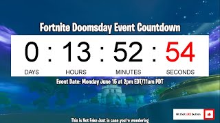 This is a real countdown timer for the new upcoming doomsday event in
fortnite! fortnite live goal to reach 5,500 subscribe...