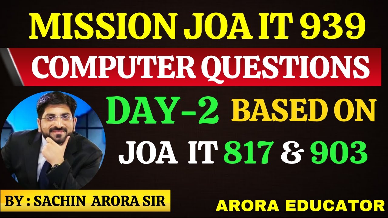 JOA IT 939 Exam | JOA IT 939 Computer Questions | JOA IT 939 Classes | JOA IT Preparation | Day-2 |