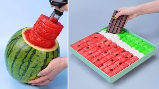 Pertarungan Permen Coklat |  Tantangan Hias Kue & Hack Dapur | Yummy Watermelon Cake Recipes