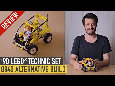 YouTube thumbnail: Review of the alternative build of 1990 LEGO® Technic set 8840 "Rally Shock n' Roll Racer"