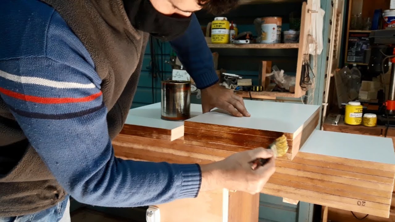 COMO APLICAR CEMENTO DE CONTACTO CON PINCEL para pegar tapacanto de pvc