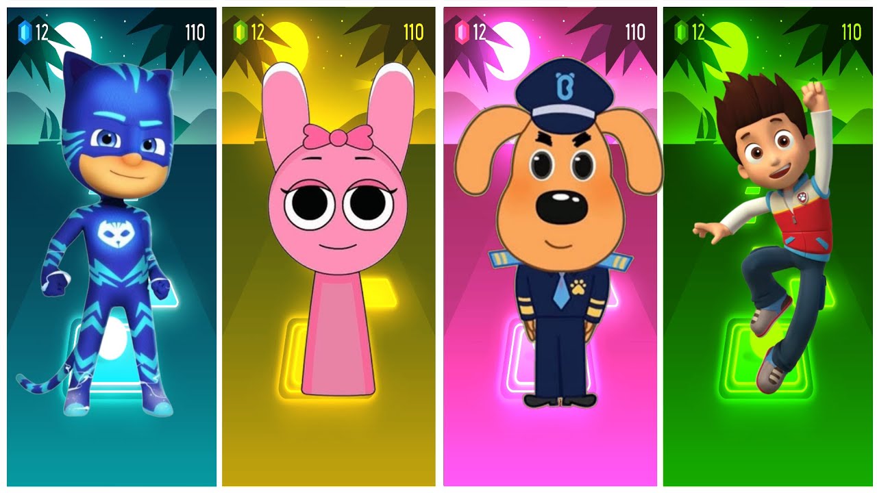 📹 Sheriff Labrador 🆚 Mcqueen Worm EXE 🆚 Bus Eater EXE 🆚 Mcqueen Dinosaur-Tiles Hop EDM Rush🎶