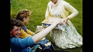 8mm WINDOW INTO THE PAST. MOORLAND PICNIC. 1960s.