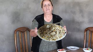 Nənə Ustalar üçün Nahara Mərcili Noxudlu Plov Bişirdi | Ponçik Pirajok | Kənd Həyatı