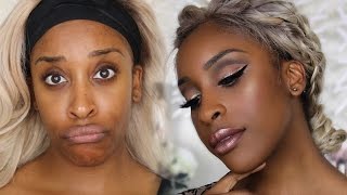 Edgy Glam Drugstore Cut Crease Makeup Tutorial | Jackie Aina