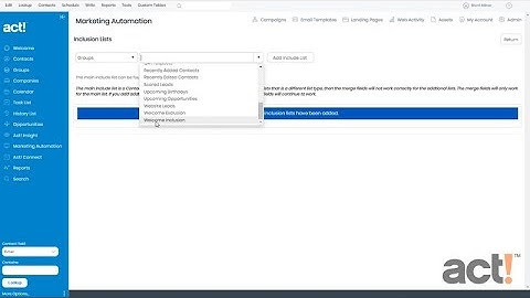 Act! Training Videos - AMA: Add Inclusion and Exclusion Lists