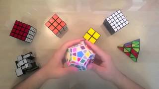 Rubik Timelapse: 2x2, 3x3, 4x4, 5x5, Megaminx, Pyraminx, Mirror