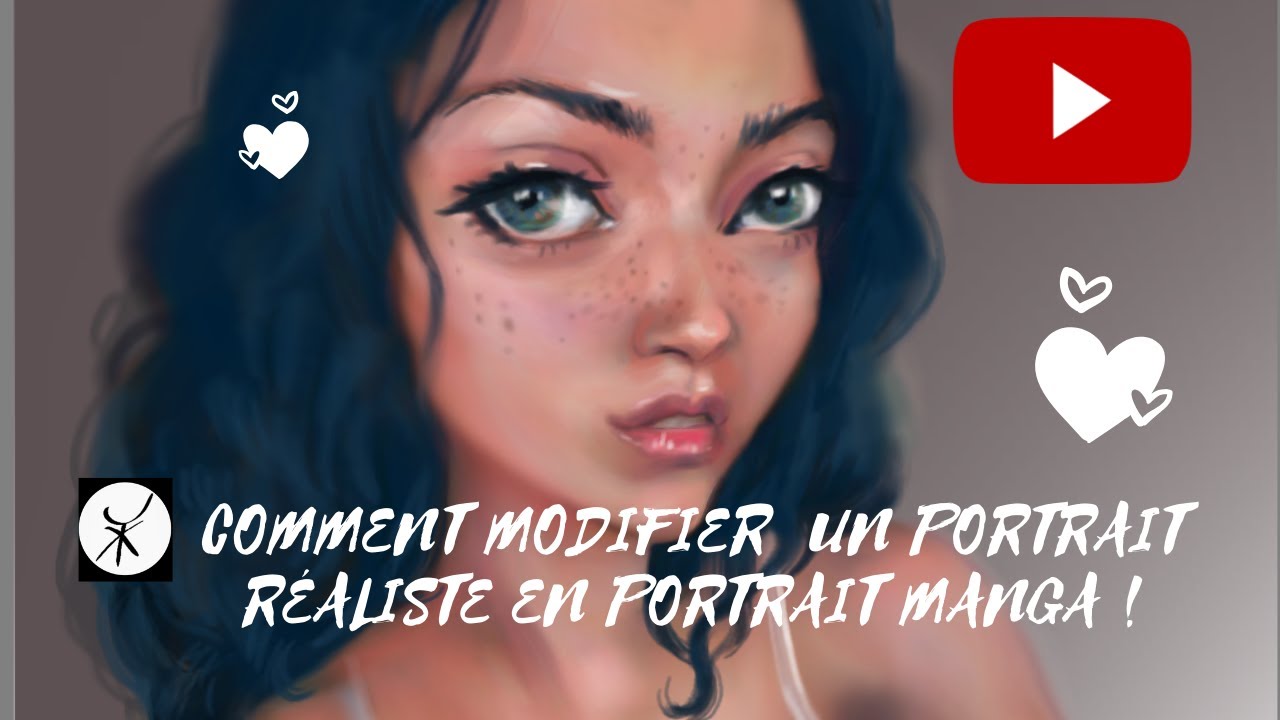 Comment dessiner un Visage fille Manga de 3/4 - YouTube