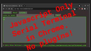 Javascript only serial terminal in browser Chrome 88 API - SerialTerminal.com screenshot 3