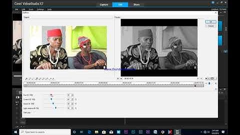 Colour Video to Black and white in corel Videostudio pro