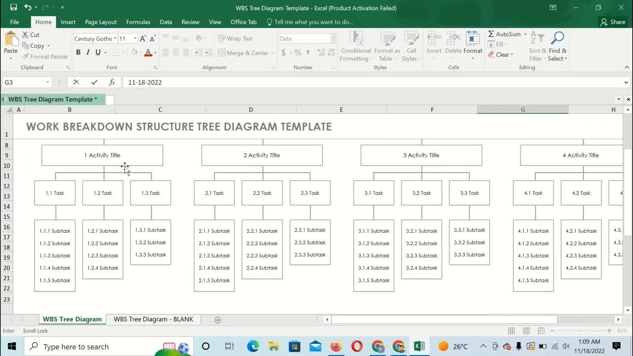 Work Breakdown Structure Template Excel WBS Template By EzowoTools