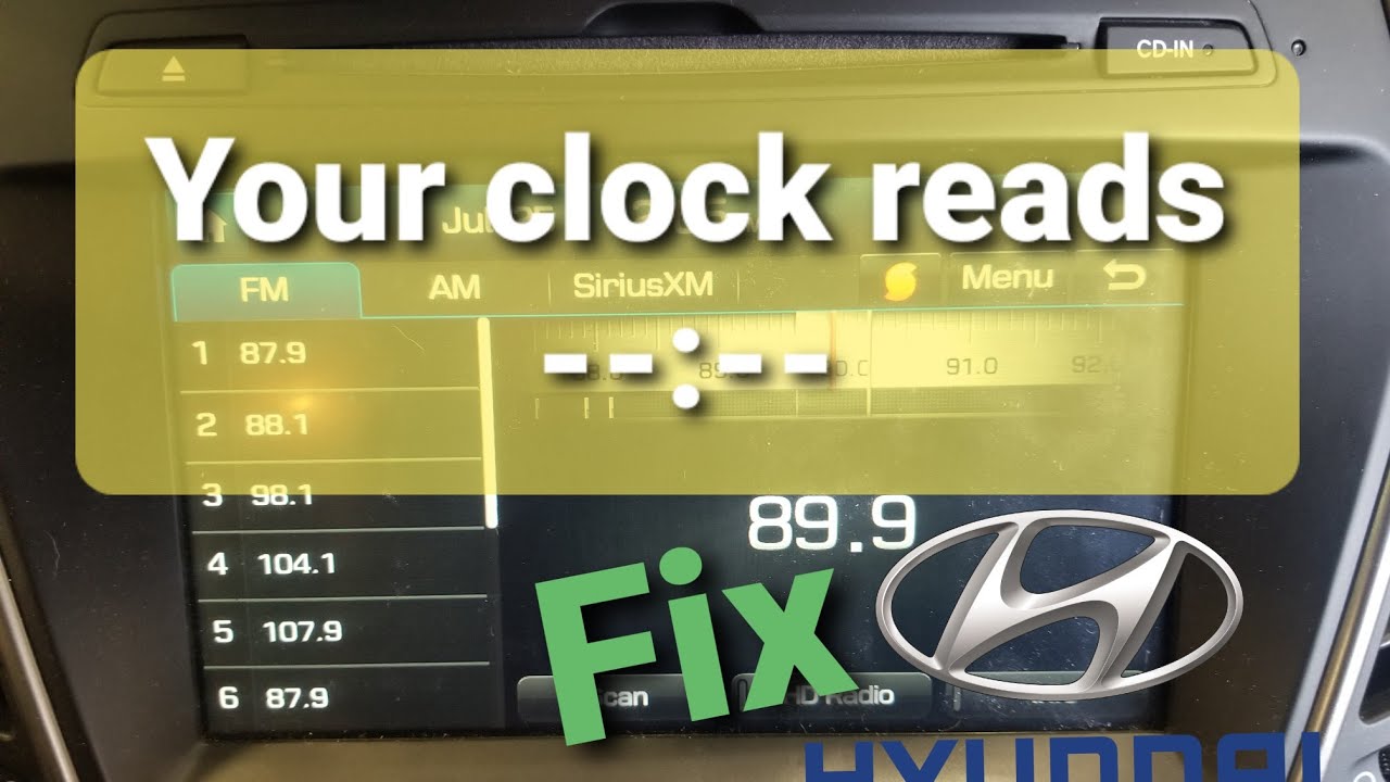 Hyundai clock not showing reset. YouTube