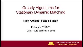 Greedy Algorithms For Stationary Dynamic Matching: Part 2