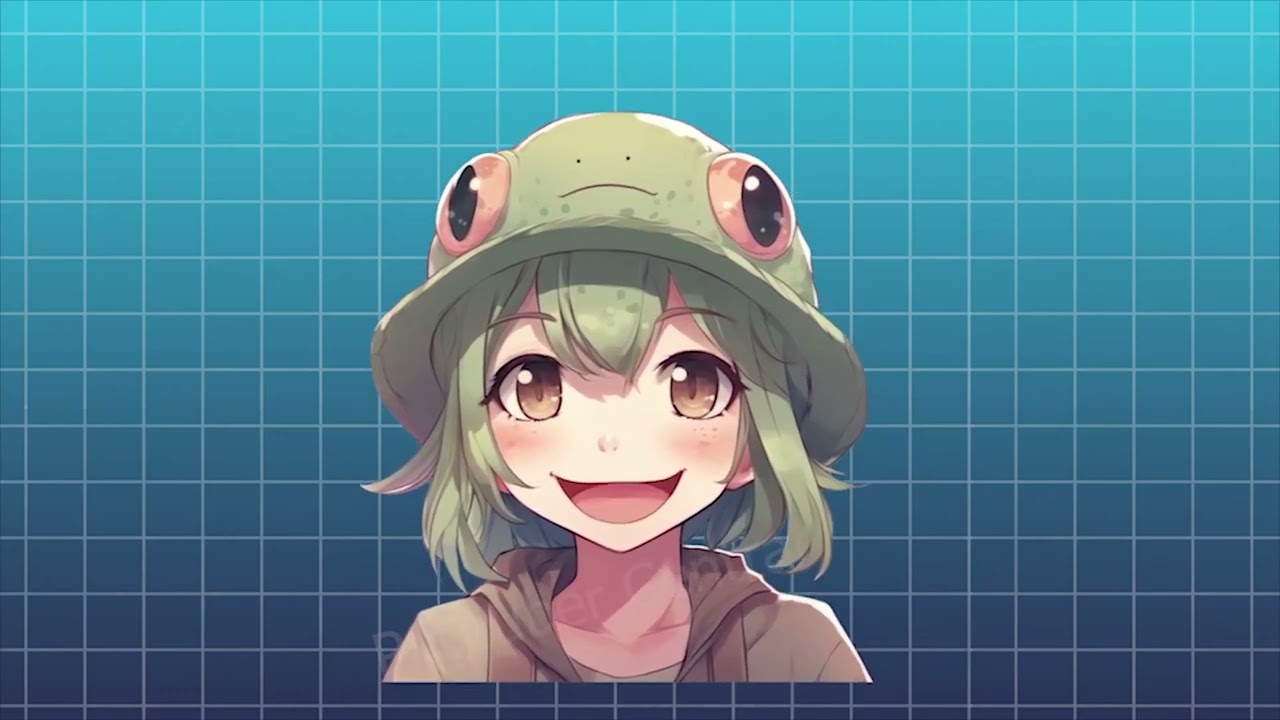girl in a frog hat pngtuber