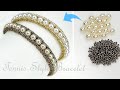 【DIY】Tennis Style Pearl Bracelet Beading Tutorial ビーズとパールのテニス風ブレスレットの作り方 用珍珠和米珠制作名牌感网球风优雅珍珠手链