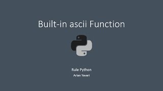 ascii built-in function