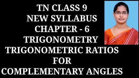 Trigonometric Ratios for Complementary angles | Samacheer One plus One channel