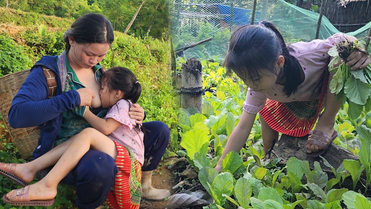 A long day in the life of a single mother in a poor rural area raising children