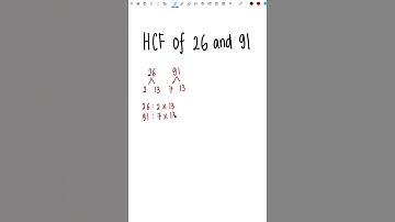 HCF of 26 and 91 #maths #hcf #highestcommonfactor #shorts #mathematics
