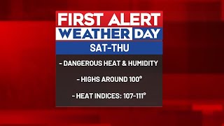 FIRST ALERT WEATHER DAYS begin this weekend for a stretch of dangerous heat