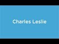 Charles Leslie | The Stonewall Oral History Project