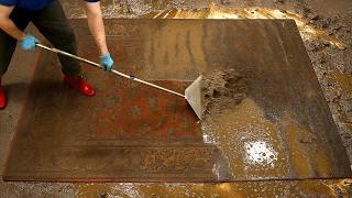 I Cleaned The Dirtiest 60-year-old Persian Carpet Ever!