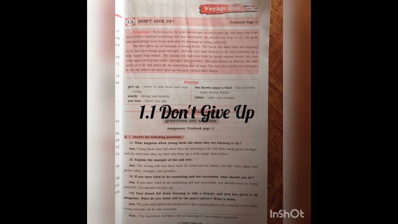 STD 6 th chap 1.1 Don't Give up