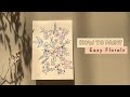   how to draw easy mixed media florals doodles  watercolor flowers  