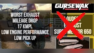 Gursewak Exhaust  Super Meteor 650  Worst Exhaust  Mileage & Performance Drop  Only Loud Exhaust