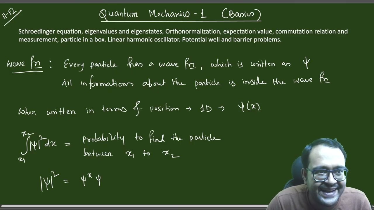 QM 1 | Schrodinger | Potential Well | Operator | Commutator | SLST 2025 | 11-12