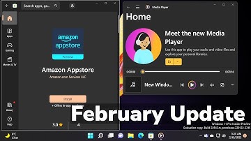 New Windows 11 February Update - Android Apps, New Media Player, Notepad, Taskbar Changes, and more