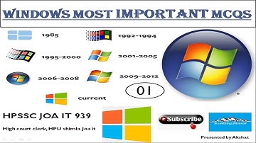 HPSSC COMPUTER MCQ SERIES JOA IT 939 || WINDOWS ||