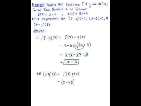 Algebra with Functions (Example) - YouTube