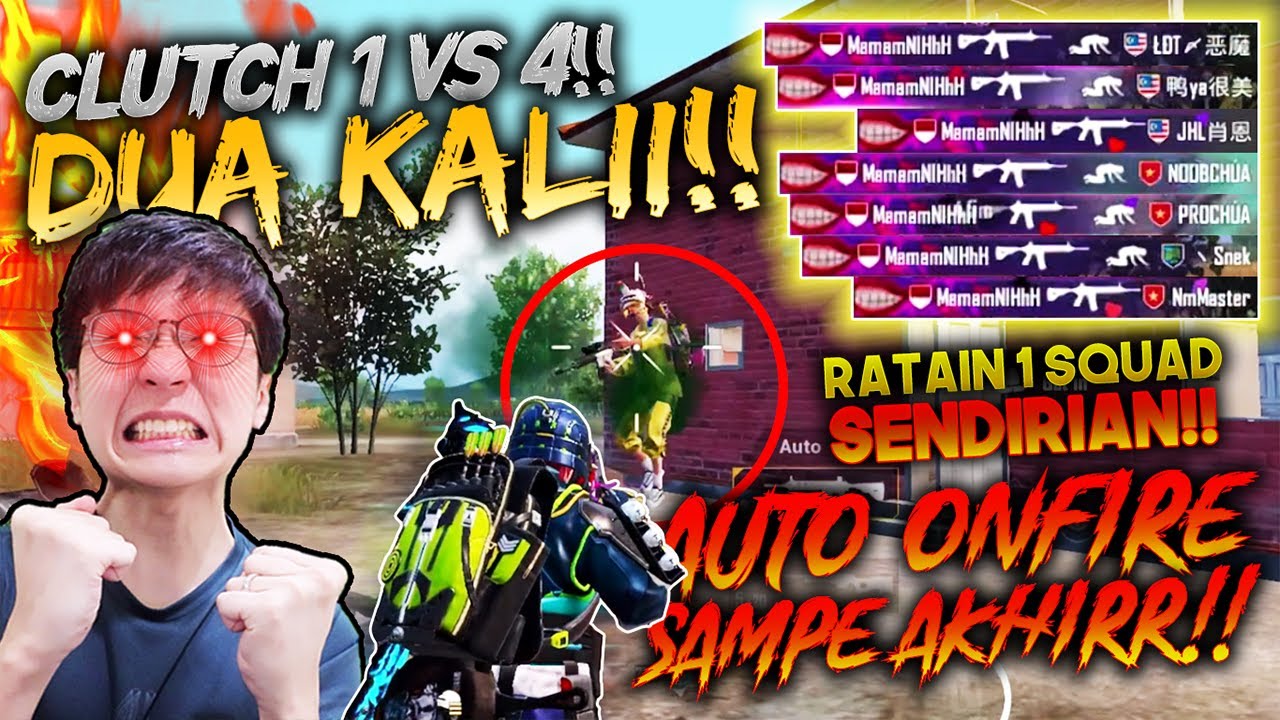 CLUTCH 1 VS 4 DUA KALI!! MUSUH AUTO KENA MENTAL!! LANGSUNG ONFIRE SAMPE AKHIRRR! | PUBG MOBILE