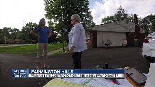 Elderly woman says contractor created driveway disaster
