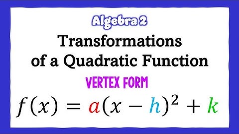 📝 Transformations of a Quadratic Function📚 | Algebra 2 |  Math Boost Camp