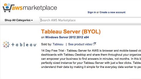 Tableau Server on the Amazon Web Services Marketplace