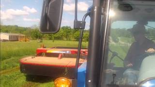 2013 Mowing with New Holland T5060 and H7320 Discbine