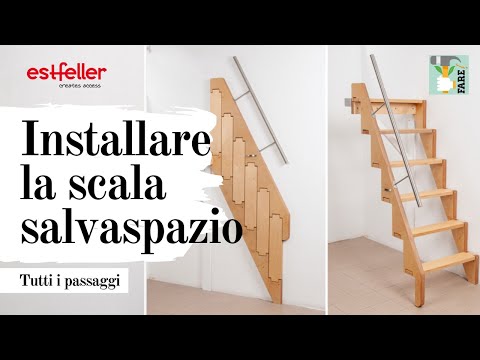 Video: Scala A Soppalco Pieghevole: Scala A Soppalco Pieghevole Ed Estensibile, Modello Pieghevole In Legno E Alluminio Con Sportello