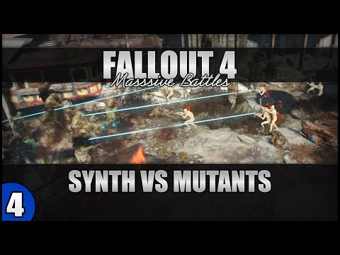 ♛ Fallout 4 Battles - 50 Synth VS 50 Super Mutants!