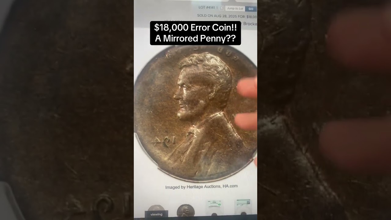 $18,000 MIRRORED Penny!? 1944 Lincoln Cent W/ Obverse Mirror Brockage Error!