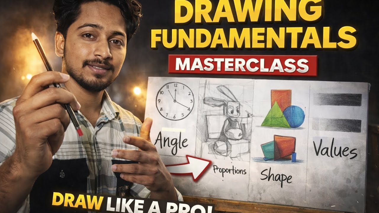 Drawing Fundamentals Masterclass |Line, Angle, Proportion, Shape & Values Explained