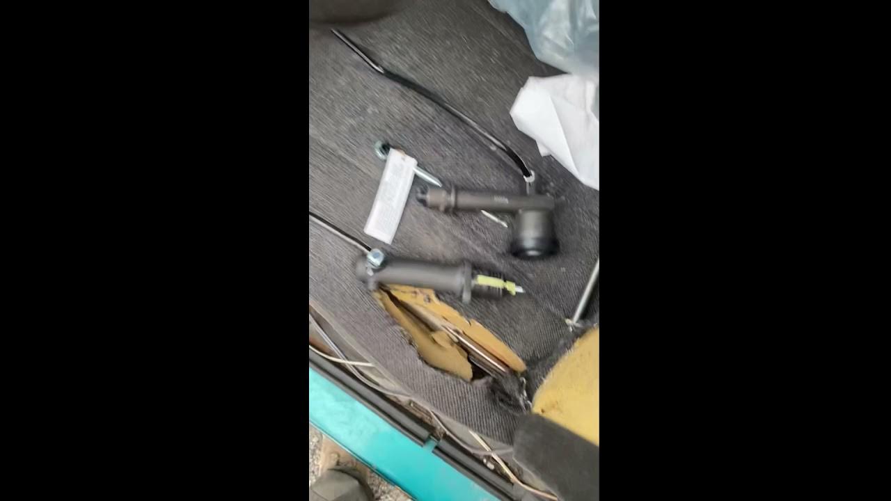 How to replace 1994 s10 clutch master and slave cylinder - YouTube