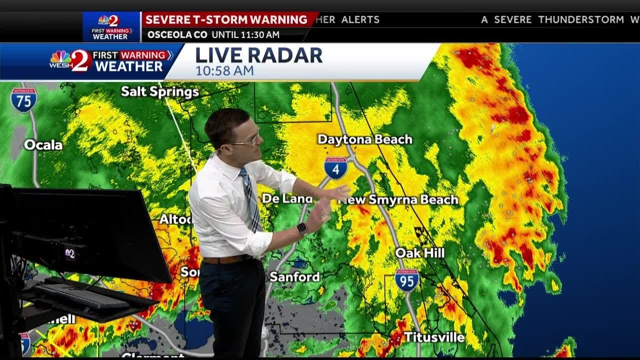 Severe thunderstorm warnings issued - YouTube