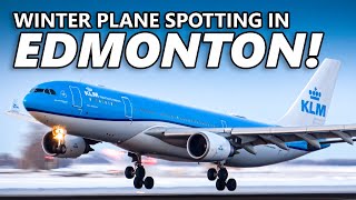 EDMONTON PLANE SPOTTING! Winter Aviation at Edmonton International Airport (4K)