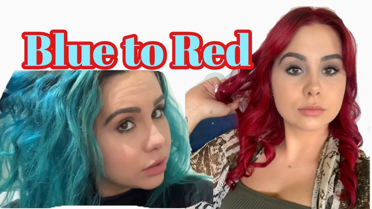 Removing Blue Colour From Hair ! From Blue To Red