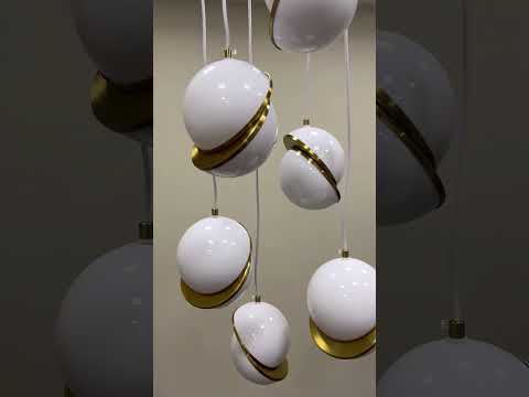 Бронзова люстра з 15см напівсферами на 6 ламп (61-V1021-6 BRZ), видео 1