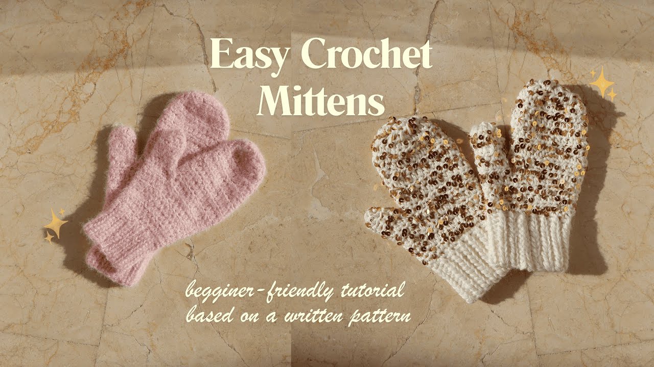 Easy Crochet Mittens Tutorial 🧶